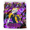 Melbourne Storm Bedding Set - Melbourne Storm Team with Aboriginal Inspired Dot Painting and Indigenous Pattern Bedding Set