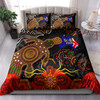 Australia Naidoc Week Bedding Set - Naidoc with Australia Flag and Aboriginal Inspired Dot Pattern Bedding Set
