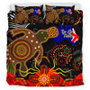 Australia Naidoc Week Bedding Set - Naidoc with Australia Flag and Aboriginal Inspired Dot Pattern Bedding Set