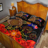 Australia Naidoc Week Quilt Bed Set - Naidoc with Australia Flag and Aboriginal Inspired Dot Pattern Quilt Bed Set