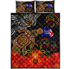 Australia Naidoc Week Quilt Bed Set - Naidoc with Australia Flag and Aboriginal Inspired Dot Pattern Quilt Bed Set