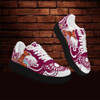 Queensland Team Low Top Sneakers F1 - Queensland Maroons Kangaroo Dot Art Painting