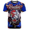 Sydney Roosters T-Shirt - Custom Personalised Sydney Roosters "Easts To Championship" Aboriginal Inspired Player And Number T-Shirt