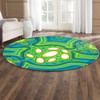 Australia Aboriginal Round Rug - Aboriginal Dot Art Painting With Turtle Round Rug