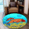 Australia Aboriginal Round Rug - Aboriginal Dot Art Painting Mother And Baby Dugong Round Rug