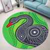 Australia Aboriginal Round Rug - Aboriginal Dot Art Painting Black Swan Design Round Rug