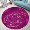 Australia Aboriginal Round Rug - Indigenous Dot aboriginal art with Hands Painting Round Rug