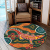 Australia Aboriginal Round Rug - Indigenous Crocodile art in aboriginal dot style Round Rug