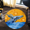 Australia Aboriginal Round Rug - Indigenous Whale in the ocean aboriginal dot art style Round Rug