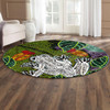 Australia Aboriginal Round Rug - Indigenous Watercolor Dot Art Frog Round Rug