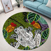 Australia Aboriginal Round Rug - Indigenous Watercolor Dot Art Frog Round Rug