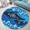 Australia Aboriginal Round Rug - Aboriginal dot art design with mother and baby dolphin Round Rug