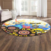 Australia Aboriginal Inspired Round Rug - Celebrate Naidoc Aboriginal Inspired Culture with Torres Strait Flag Colour Round Rug