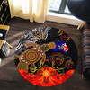 Australia Aboriginal Inspired Round Rug - Naidoc with Australia Flag and Aboriginal Inspired Dot Pattern Round Rug