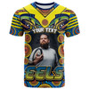 Parramatta Eels Custom T-shirt - Photo Electric Eel With Aboriginal Inspired Patterns T-shirt
