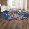 Australia Aboriginal Inspired Round Rug - Platypus And Fish Patterns Round Rug