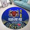 North Queensland Cowboys Round Rug - Ball Go North Queensland Cowboys Aboriginal Inspired Patterns Round Rug