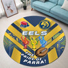 Parramatta Eels Round Rug - Go Parra Parramatta Eels Aboriginal Inspired Patterns Round Rug