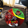 Penrith Panthers Round Rug - Custom Penrith Panthers Keep Fighting Aboriginal Inspired Patterns Round Rug