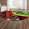 Penrith Panthers Round Rug - Custom Penrith Panthers Keep Fighting Aboriginal Inspired Patterns Round Rug