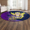 Melbourne Storm Round Rug - Ball Ride Melbourne Storm Aboriginal Inspired Patterns Round Rug