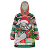 Souths Christmas Snug Hoodie - Merry Christmas Super Souths With Ball And Patterns Custom Oodie Blanket