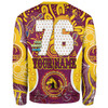 Brisbane Broncos Custom Sweatshirt - Go Mighty Broncos Indigenous Art Personalised Player Name And Number Sweatshirt