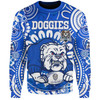 Australia City of Canterbury Bankstown Custom Sweatshirt - Indigenous Doggies Blue and Whites Aboriginal Inspired Sweatshirt