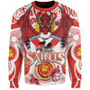 Australia Illawarra and St George Custom Sweatshirt - Saints With Aboriginal Inspired Dot Art Sweatshirt