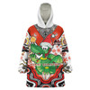 Illawarra and St George Christmas Snug Hoodie - Custom Christmas Green Illawarra and St George Indigenous Oodie Blanket