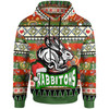 South Sydney Rabbitohs Hoodie - Custom Xmas South Sydney Rabbitohs Balls, Snowflake With Aboriginal Inspired Patterns Hoodie