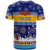 Gold Coast Titans Christmas T-Shirt - Custom Gold Coast Titans Ugly Christmas And Aboriginal Inspired Patterns T-Shirt