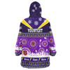 Melbourne Storm Christmas Snug Hoodie - Custom Melbourne Storm Ugly Christmas And Aboriginal Inspired Patterns Oodie Blanket