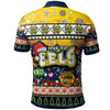 Parramatta Eels Christmas Polo Shirt - Custom Xmas Parramatta Eels Christmas Balls, Snowflake With Aboriginal Inspired Patterns Polo Shirt