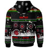 Penrith Panthers Christmas Hoodie - Custom Penrith Panthers Ugly Christmas And Aboriginal Inspired Patterns Hoodie