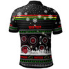 Penrith Panthers Christmas Polo Shirt - Custom Penrith Panthers Ugly Christmas And Aboriginal Inspired Patterns Polo Shirt