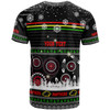 Penrith Panthers Christmas T-Shirt - Custom Penrith Panthers Ugly Christmas And Aboriginal Inspired Patterns T-Shirt