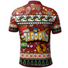 Maroons Rugby Christmas Polo Shirt - Custom Xmas Maroons Christmas Balls, Snowflake With Aboriginal Inspired Patterns Polo Shirt