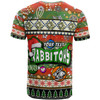 South Sydney Rabbitohs T-Shirt - Custom Xmas South Sydney Rabbitohs Balls, Snowflake With Aboriginal Inspired Patterns T-Shirt