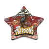 Maroons Rugby Christmas Ceramic Ornament - Xmas Maroons Christmas Balls, Snowflake With Aboriginal Inspired Patterns