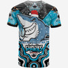 Cronulla Christmas T-Shirt - Custom Christmas Super Cronulla Indigenous T-Shirt