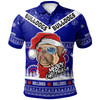 Canterbury-Bankstown Bulldogs Christmas Polo Shirt - Custom Canterbury-Bankstown Bulldogs Ugly Christmas And Aboriginal Inspired Patterns Polo Shirt