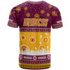 Brisbane Broncos Christmas T-Shirt - Custom Brisbane Broncos Ugly Christmas And Aboriginal Inspired Patterns T-Shirt