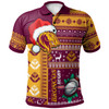 Brisbane Broncos Polo Shirt - Custom Christmas Snowflakes Brisbane Broncos Mascot Polo Shirt