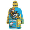 Gold Coast Titans Snug Hoodie - Custom Christmas Snowflakes Gold Coast Titans Mascot Oodie Blanket