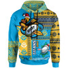 Gold Coast Titans Hoodie - Custom Christmas Snowflakes Gold Coast Titans Mascot Hoodie