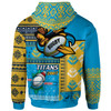 Gold Coast Titans Hoodie - Custom Christmas Snowflakes Gold Coast Titans Mascot Hoodie