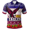 Australia Sea Eagles Chrstmas Polo Shirt - Custom Australia Sea Eagles Ugly Christmas Knitted Polo Shirt