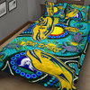 Parramatta Eels Custom Quilt Bed Set - Parramatta Eels Now Or Never Indigenous Culture Flag Dot Art Painting