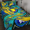 Parramatta Eels Custom Quilt Bed Set - Parramatta Eels Now Or Never Indigenous Culture Flag Dot Art Painting